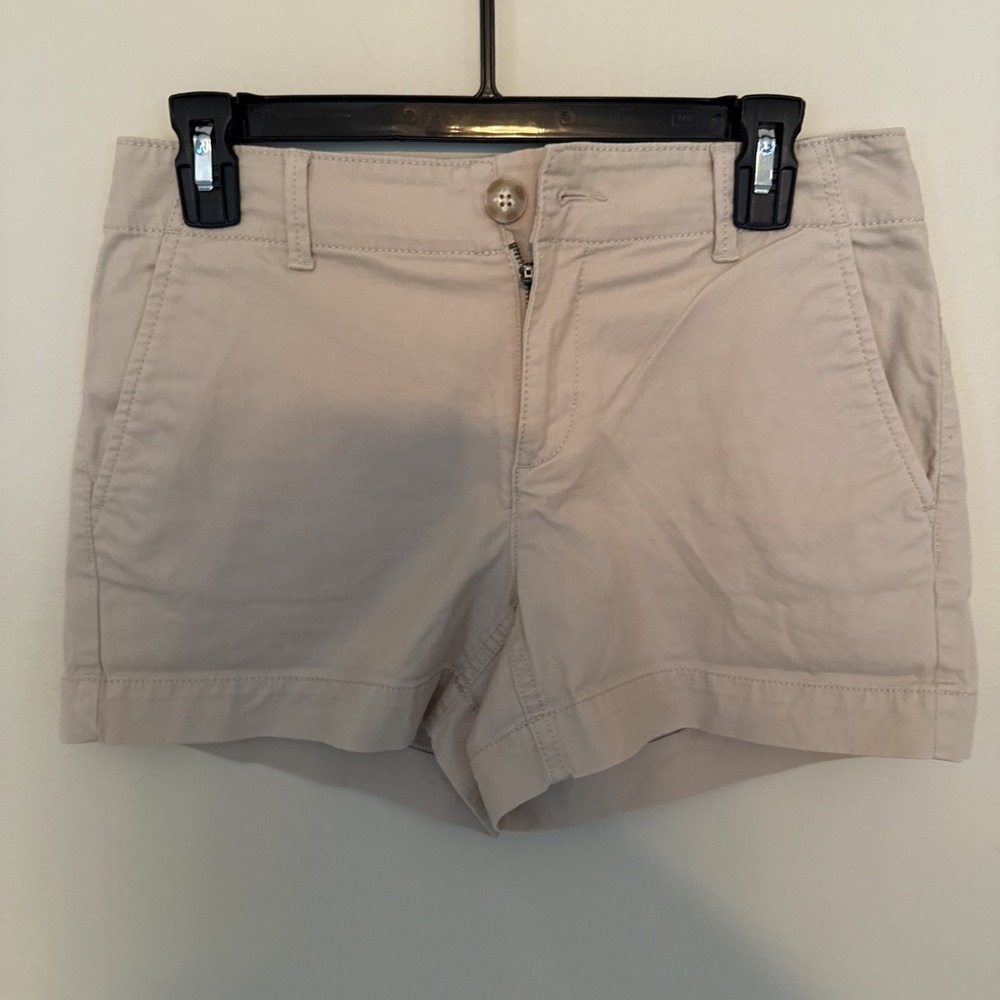 Loft Chino Khaki The Monroe 4" Beige Shorts Women's Petite Size 2